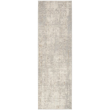 CK950 Rush CK955 Modern Abstract Distressed Hi-Low Textured Low-Profile Short-Pile Ivory/Grey/Beige Runner-Calvin Klein-Rug Love - The Most Loved Rug Store